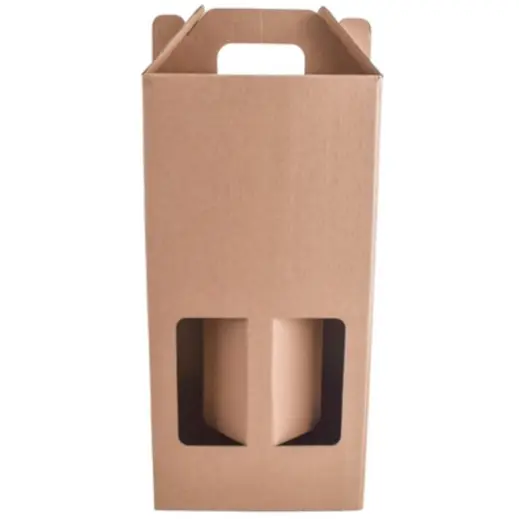 Front Kraft Double 750ml Wine Bottle Gift Box